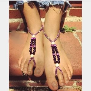 "Purple Passion"  Handcrafted Barefoot Sandals